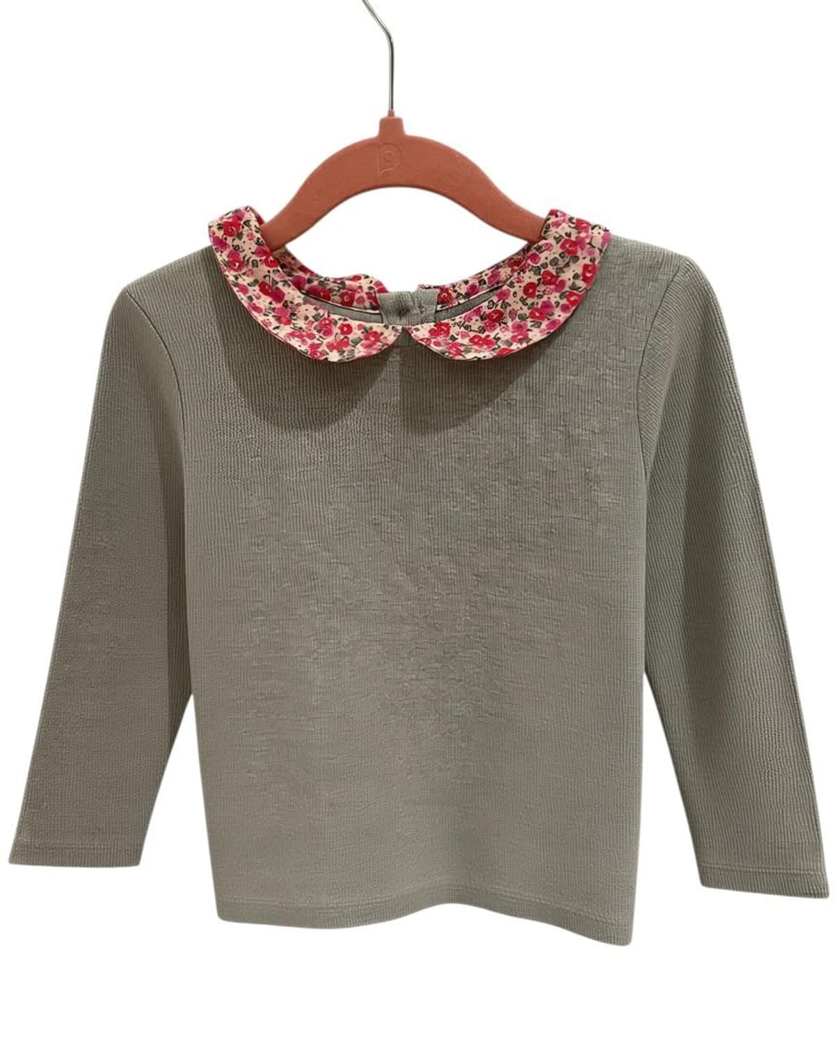T-shirt manche longue, col Claudine