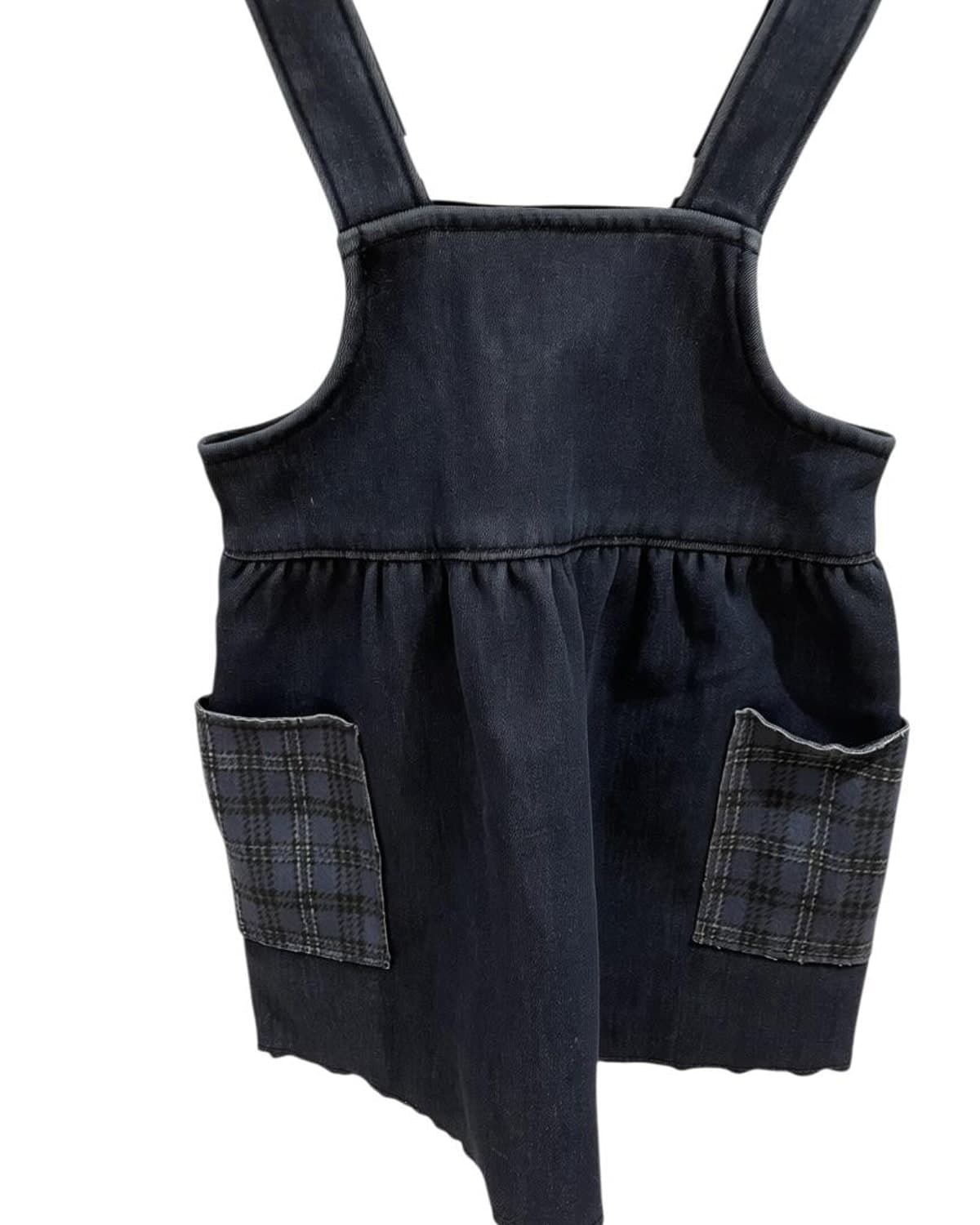 Robe effet jean et poches à carreaux