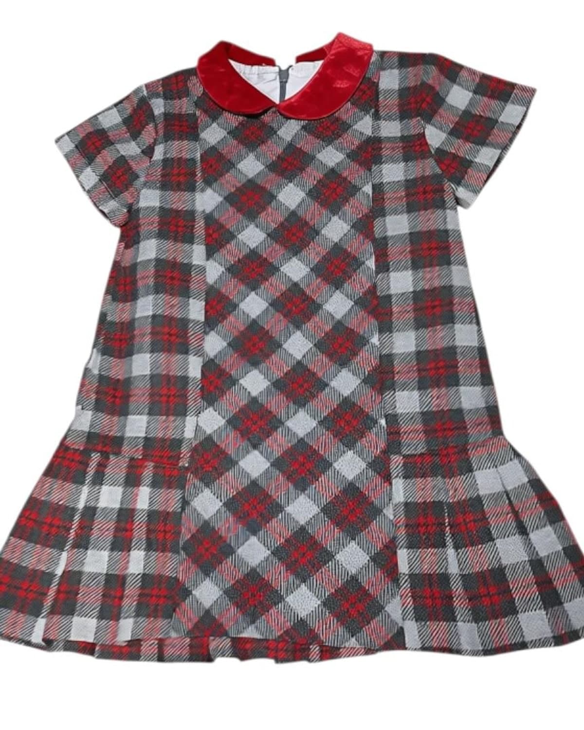Robe 35% laine à carreaux