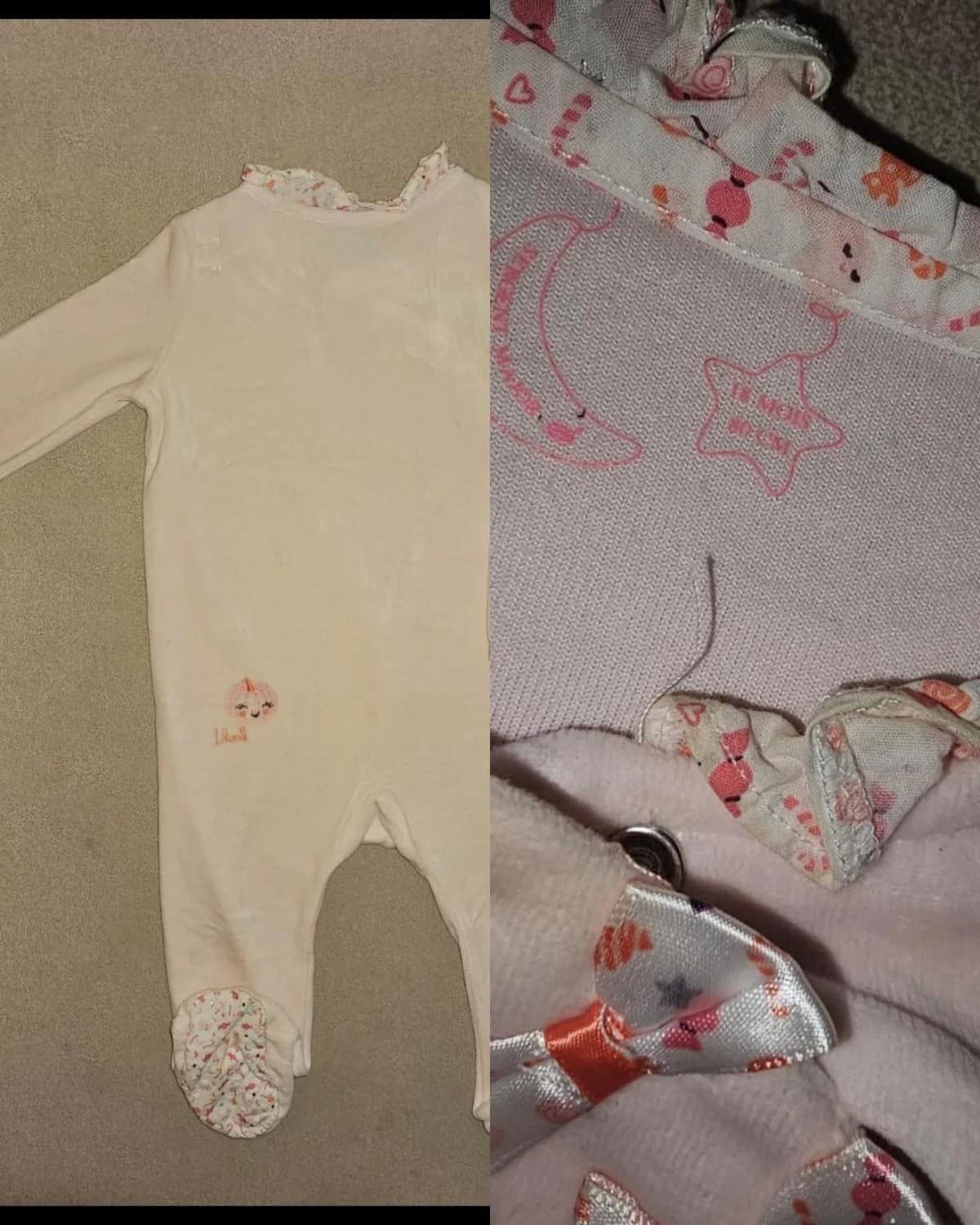 Grenouillère en velour pour filles