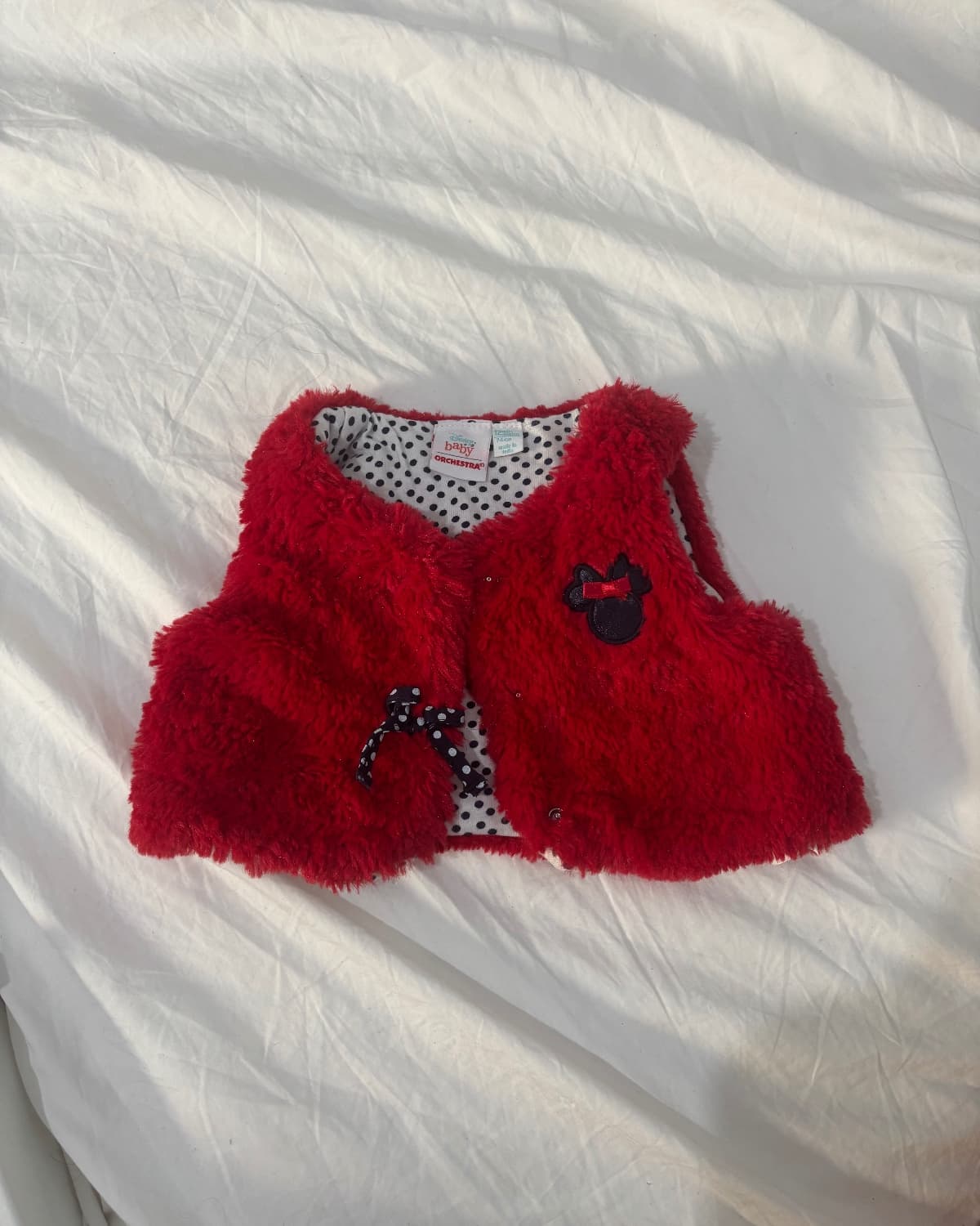 Gilet fourrure rouge 12 mois