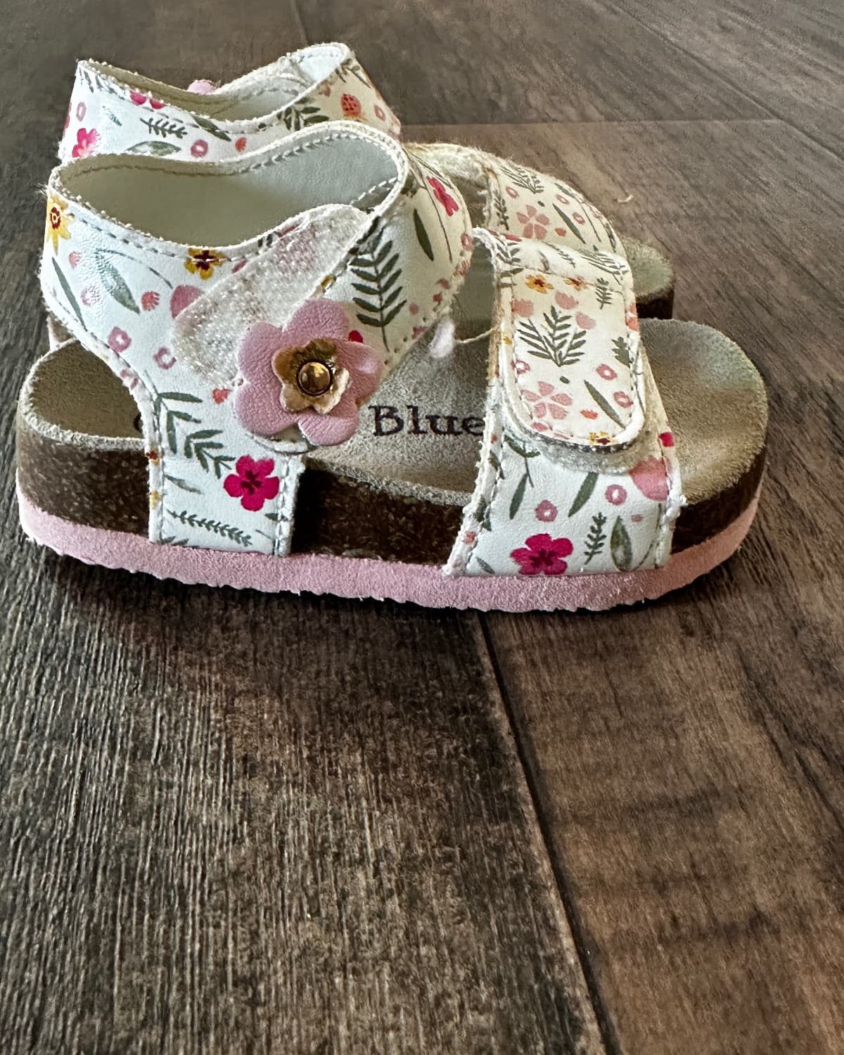 Sandales à double scratch imprimé floral