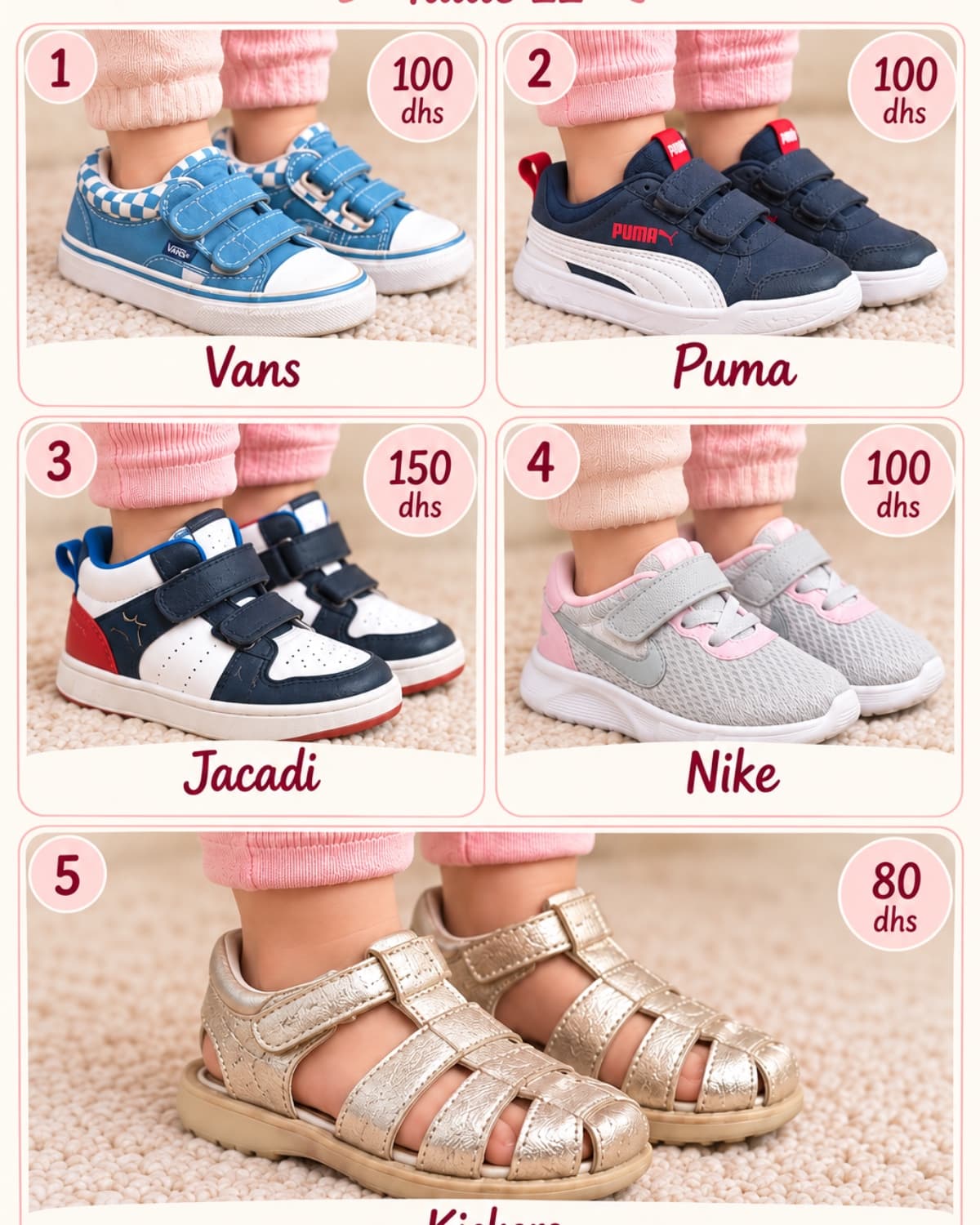 Chaussure fille / garçon taille 22