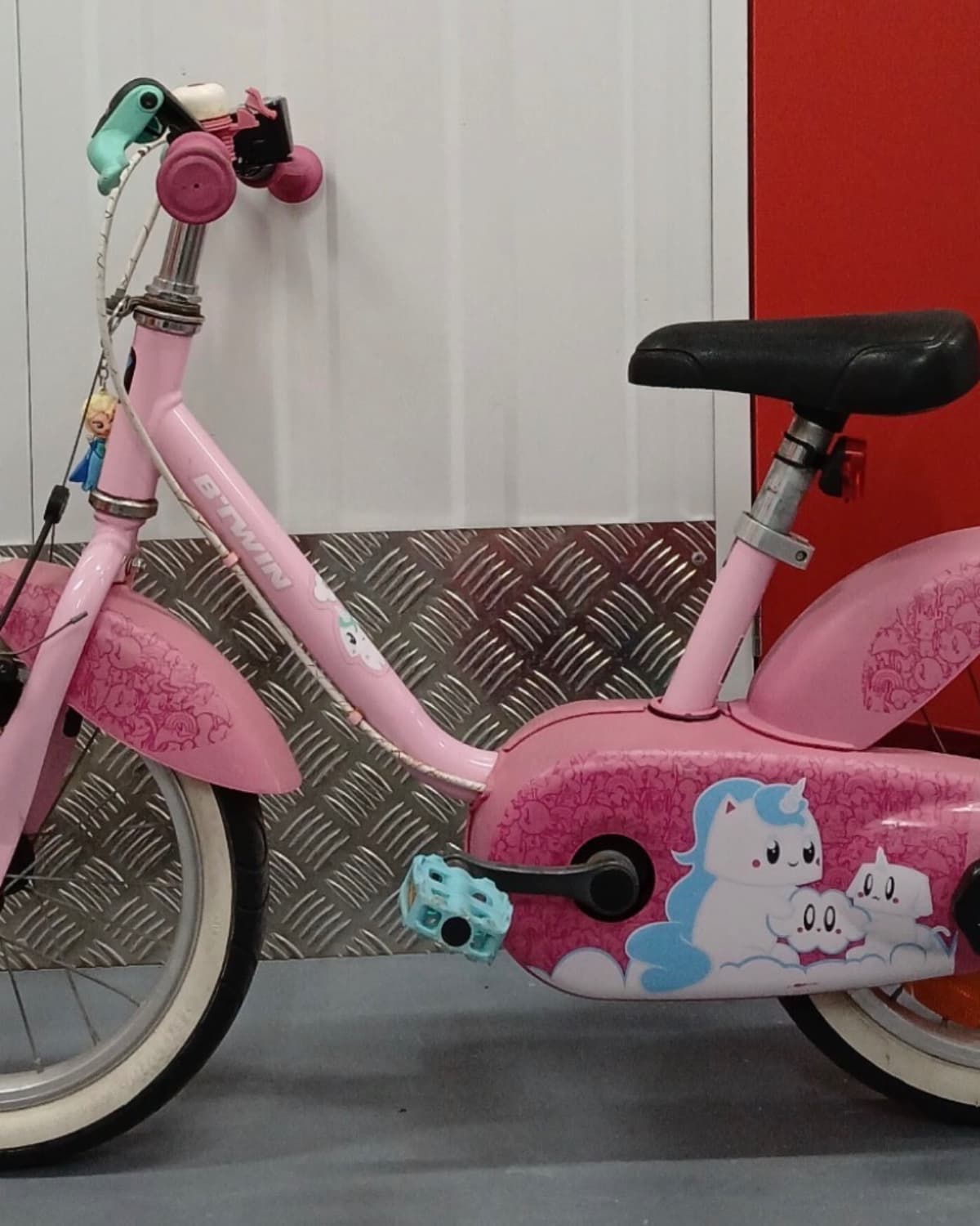 Vélo 14 pouces rose et vert