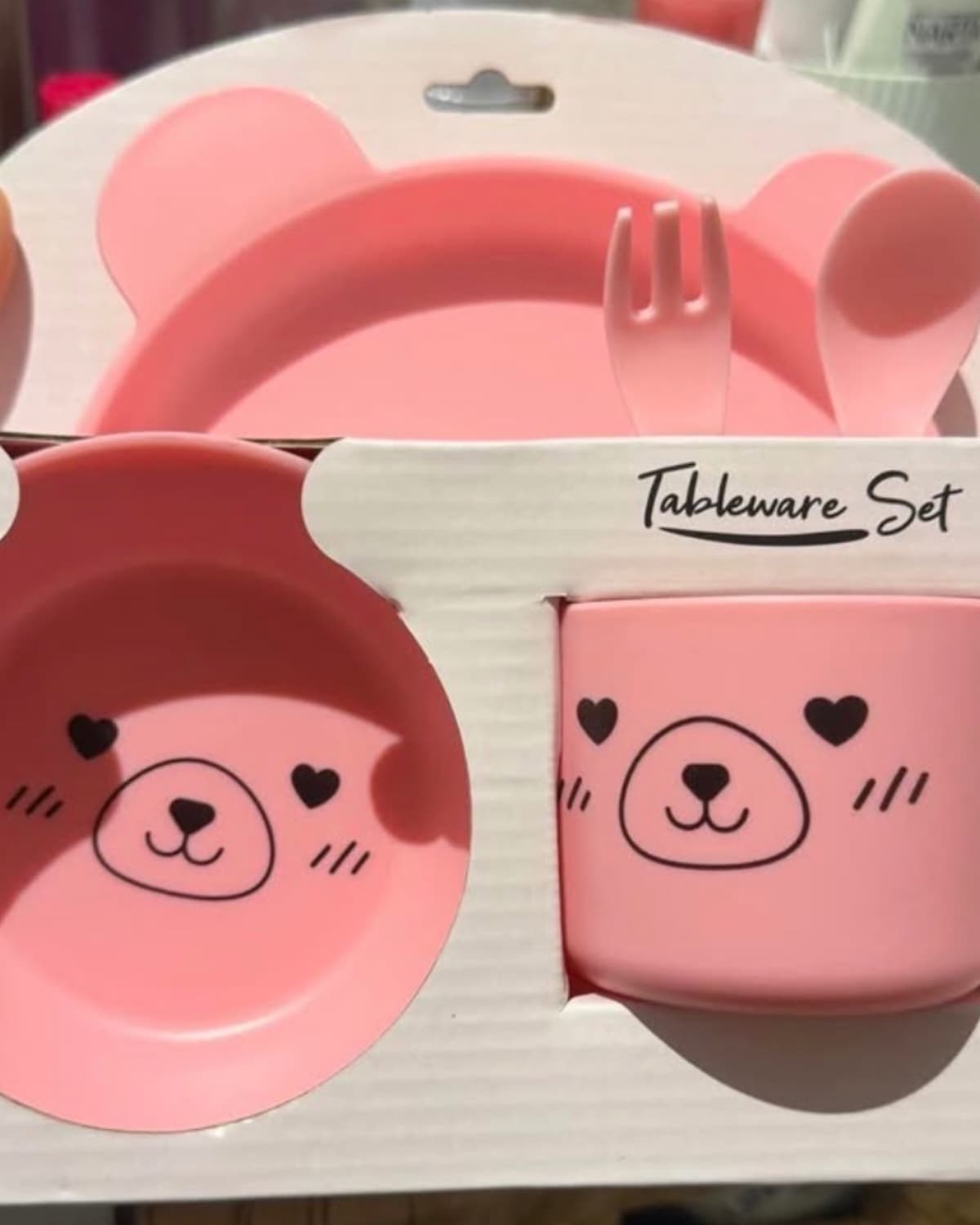 Kit de vaisselle repas rose