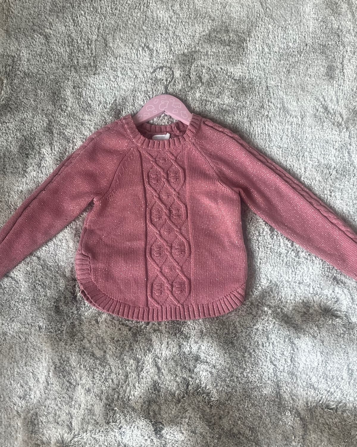 Pulls tressé avec strass rose