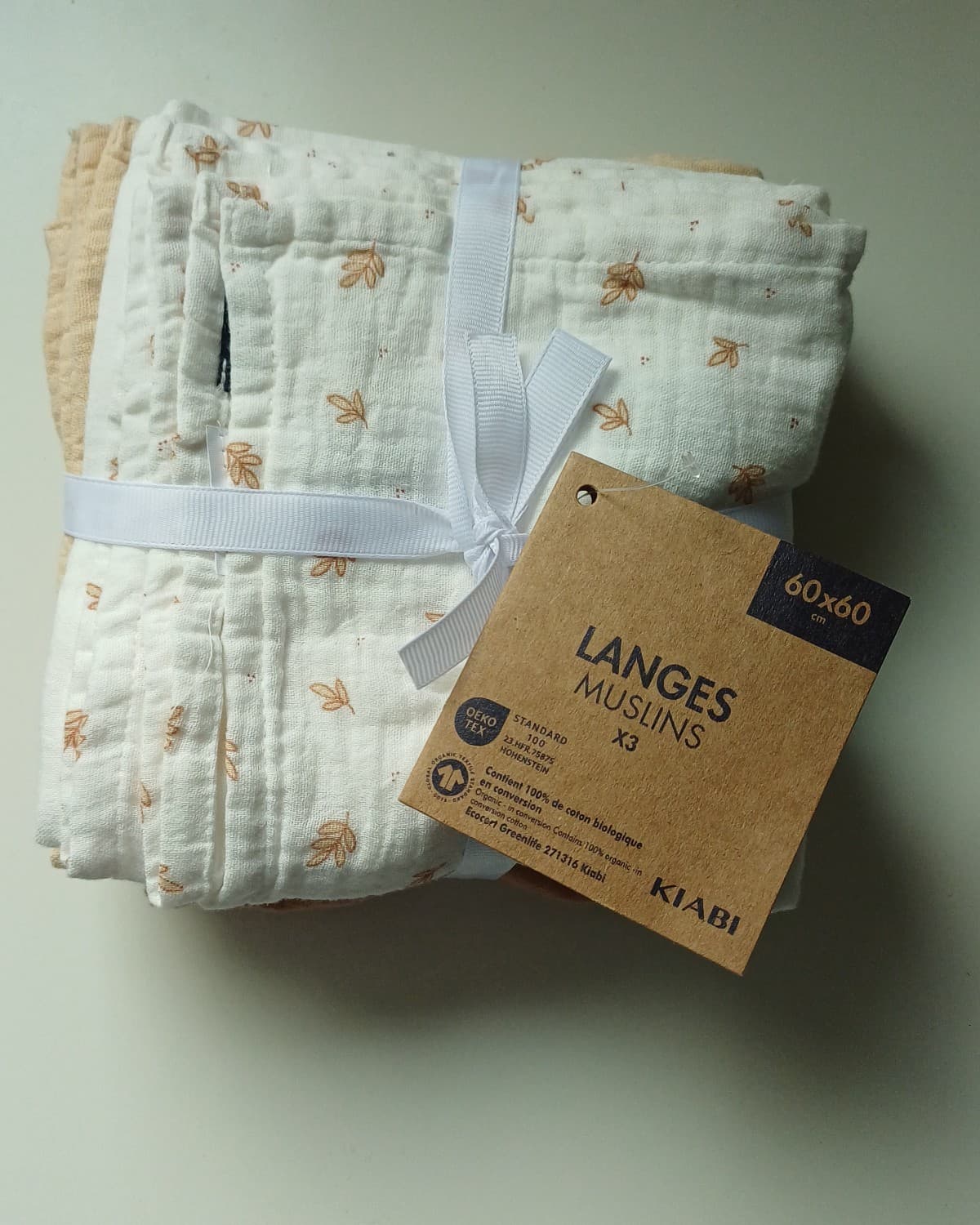 Lot de 3 Langes en coton
