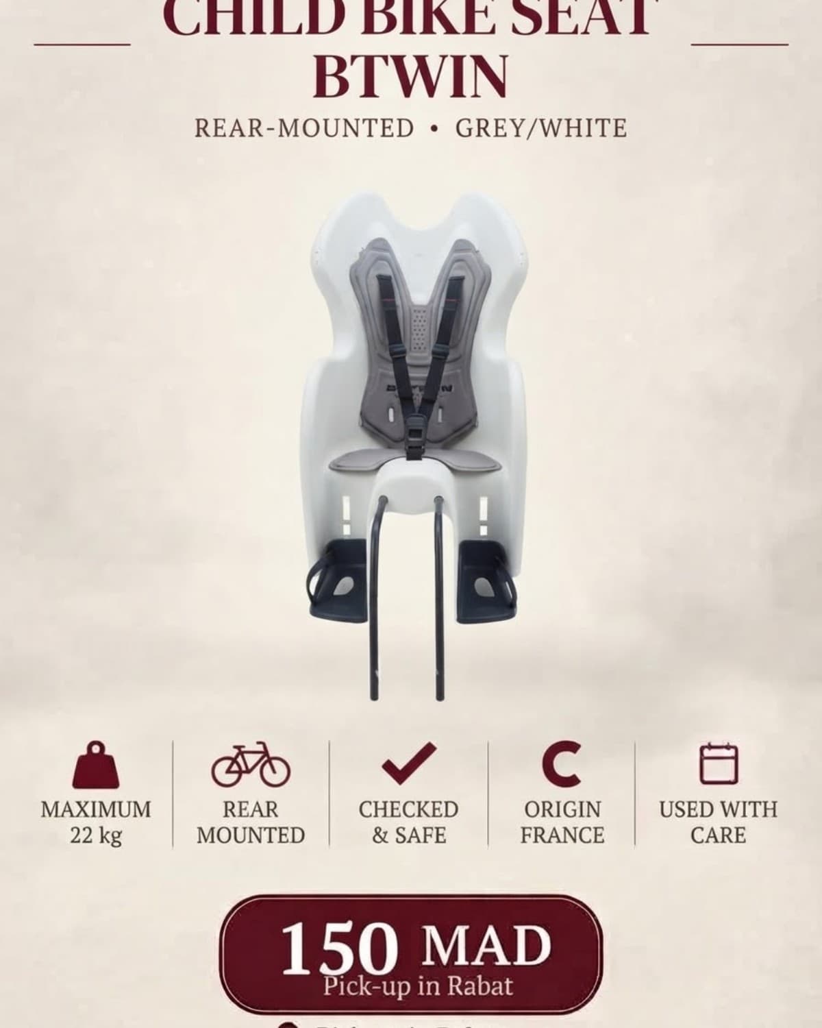 Bike child seat Btwin